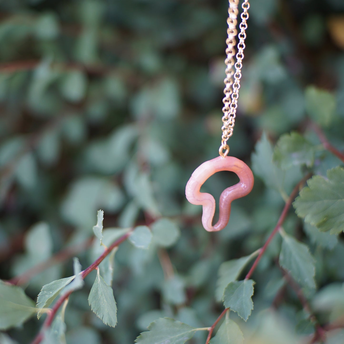 Mushroom Shaped Worm Necklace