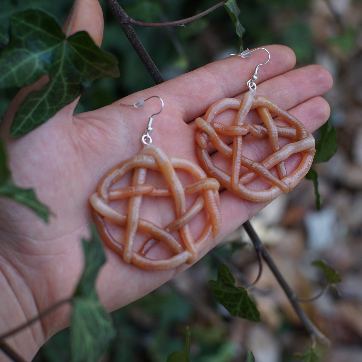 Worm Pentacle Earrings