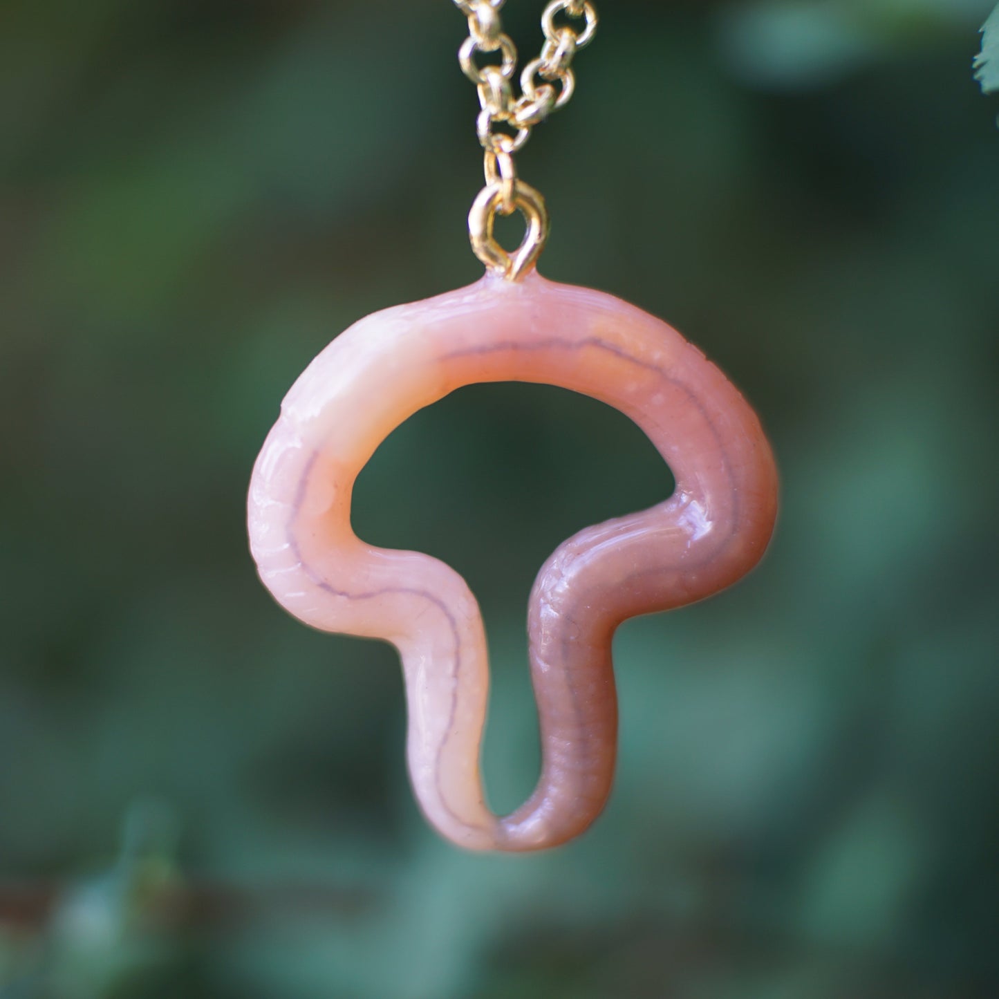 Mushroom Shaped Worm Necklace