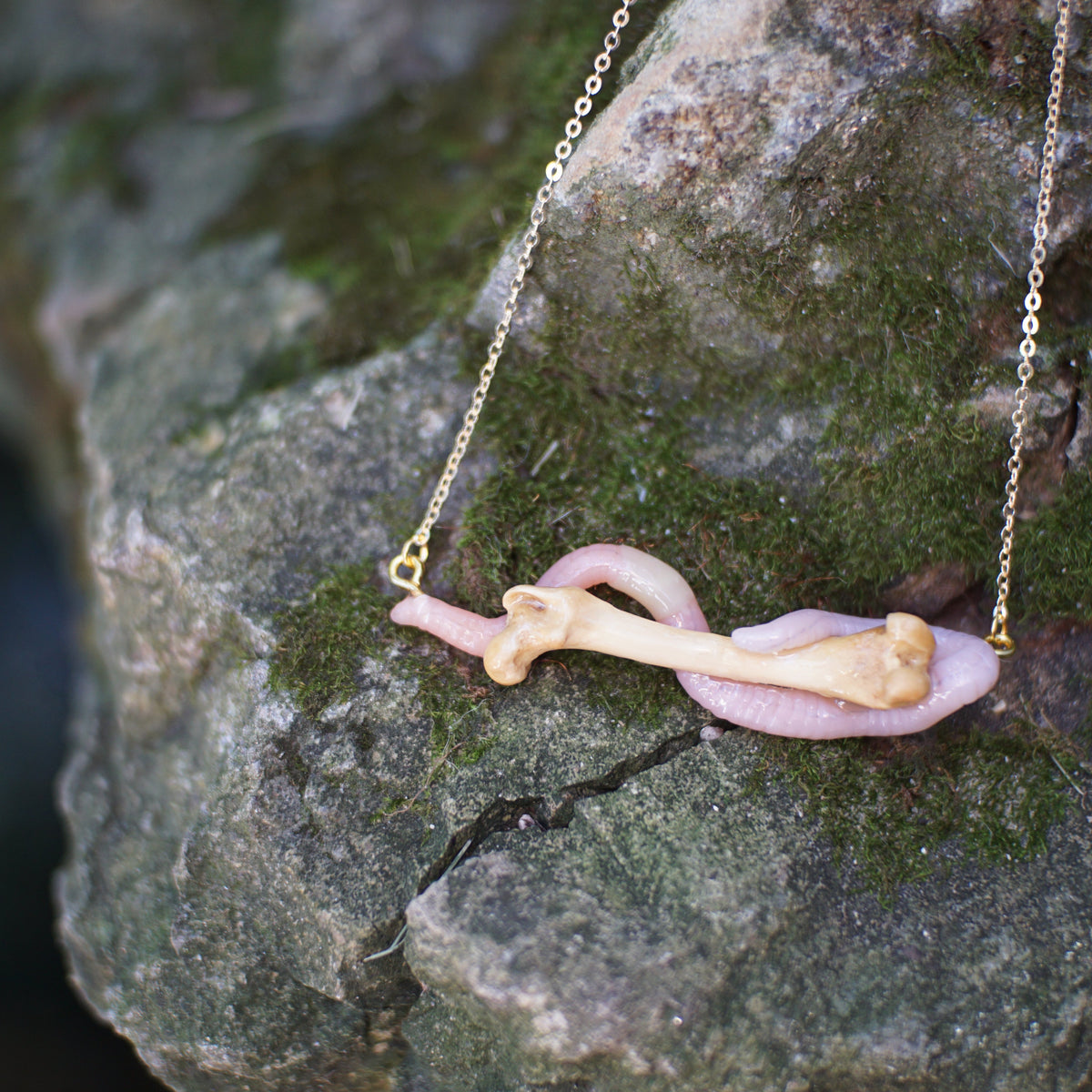 Bone Worm Necklace