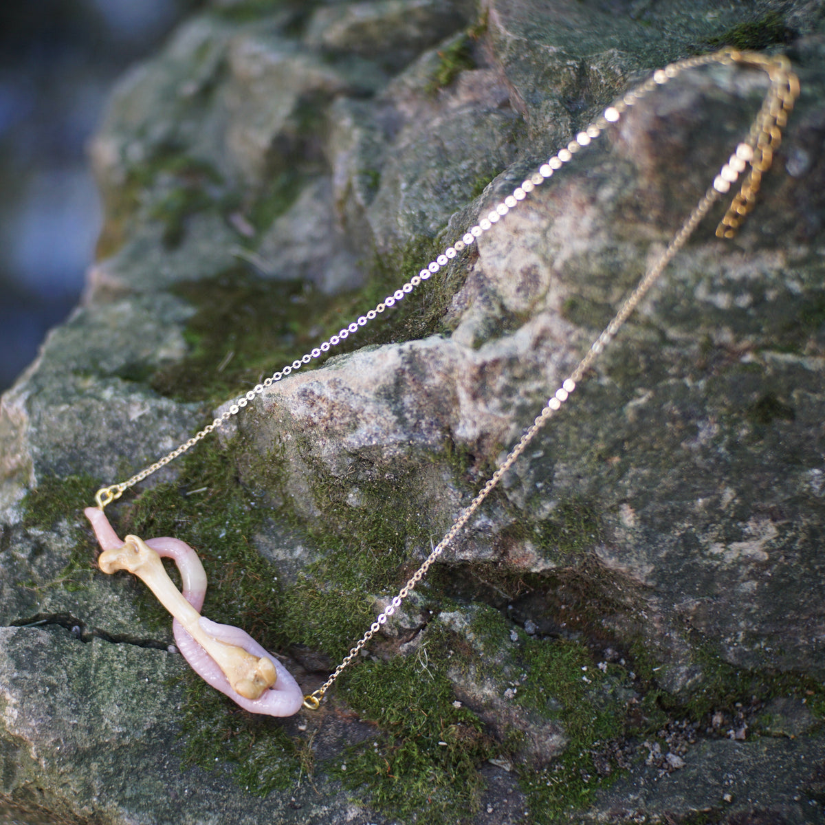 Bone Worm Necklace