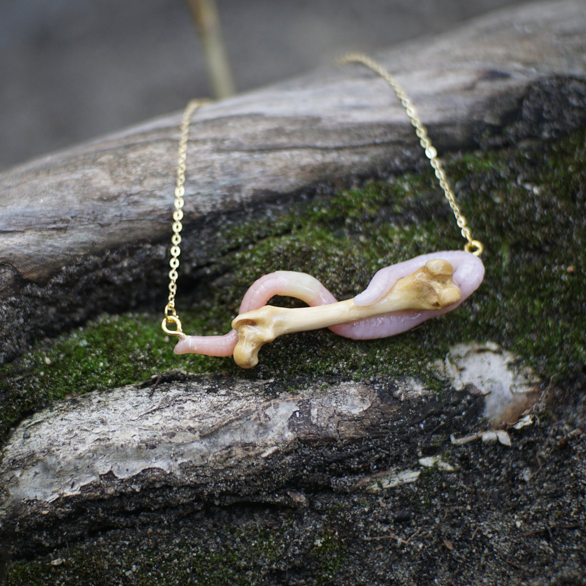 Bone Worm Necklace