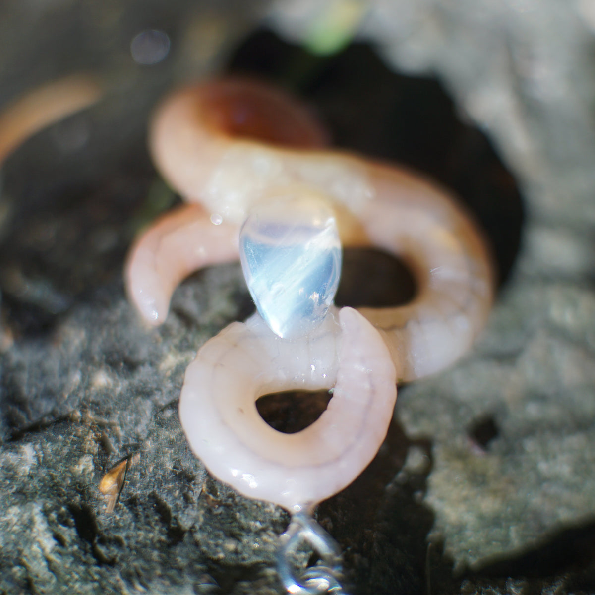 Gemstone Worm Necklace